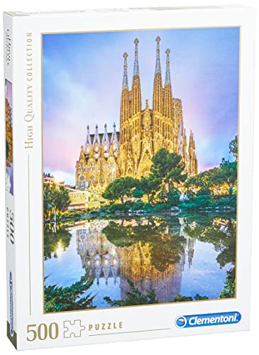 Clementoni - Puzzle 500 piezas paisaje Barcelona, Sagrada Familia, Puzzle adulto (35062)