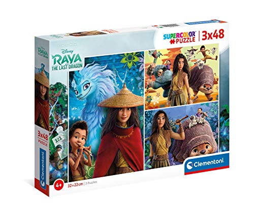 Clementoni - Puzzle infantil 3 puzzles de 48 piezas Raya, puzzles Disney a partir de 4 años (25259 )