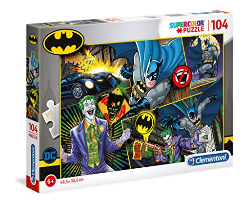 Clementoni - Puzzle infantil Batman 104 piezas, puzzle infantil superheroes, a partir de 6 años (25708)