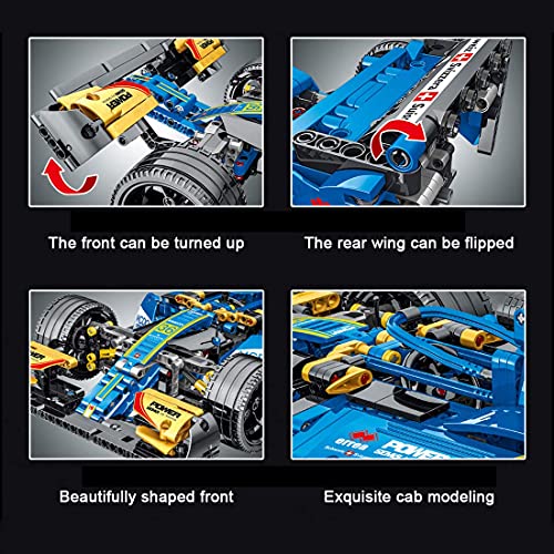Coche de carreras para Ferr Formula F1, Mork Racer 023009, 1100 Bloques de construcción de sujeción Tecnología de bloques de construcción de modelos