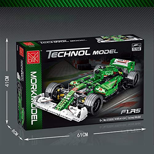 Coche de carreras para Ferr Formula F1, Mork Racer 023009, 1100 Bloques de construcción de sujeción Tecnología de bloques de construcción de modelos