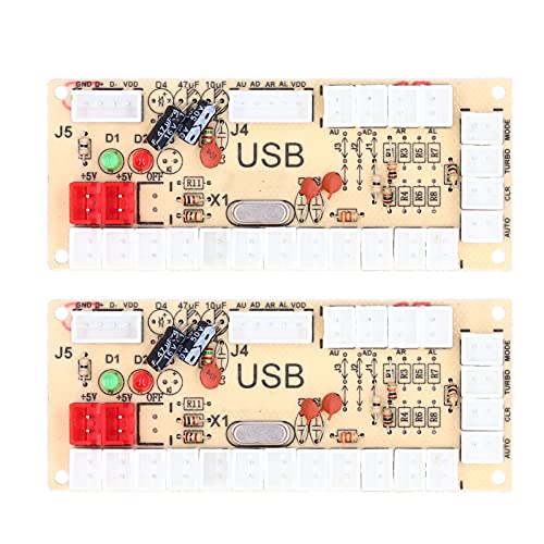 Codificador USB, Luces de 5 voltios Juego de Arcade Kits de Bricolaje para Divertidos Juegos de Arcade(Red+Blue)