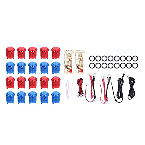 Codificador USB, Luces de 5 voltios Juego de Arcade Kits de Bricolaje para Divertidos Juegos de Arcade(Red+Blue)
