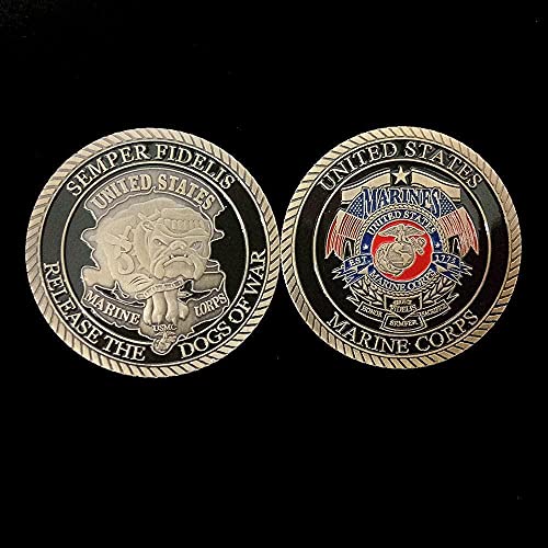 Colección de Monedas Moneda Conmemorativa Modelos de explosión Cuerpo de Marines de EE. UU. Moneda Conmemorativa de Guerra Perro de la Marina de EE. UU. Egu Monedas de Cobre Armas Pirata Coi
