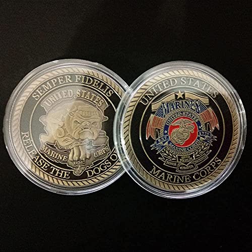 Colección de Monedas Moneda Conmemorativa Modelos de explosión Cuerpo de Marines de EE. UU. Moneda Conmemorativa de Guerra Perro de la Marina de EE. UU. Egu Monedas de Cobre Armas Pirata Coi