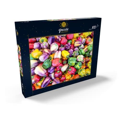Coloridos Pimientos Frescos En El Mercado Agrícola - Premium 100 Piezas Puzzles - Colección Especial MyPuzzle de Puzzle Galaxy