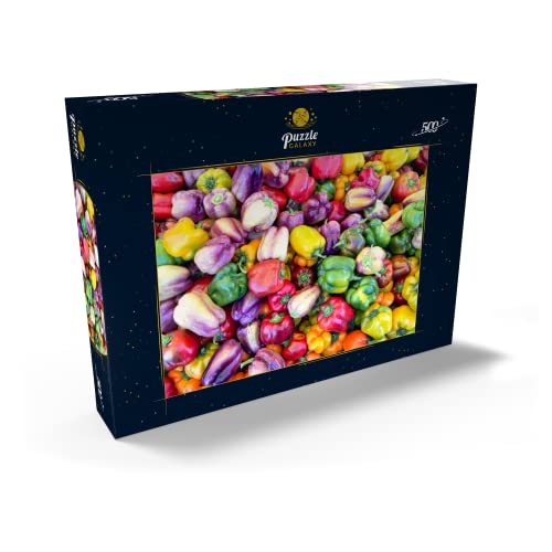 Coloridos Pimientos Frescos En El Mercado Agrícola - Premium 500 Piezas Puzzles - Colección Especial MyPuzzle de Puzzle Galaxy