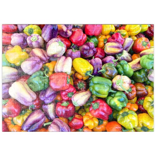Coloridos Pimientos Frescos En El Mercado Agrícola - Premium 500 Piezas Puzzles - Colección Especial MyPuzzle de Puzzle Galaxy