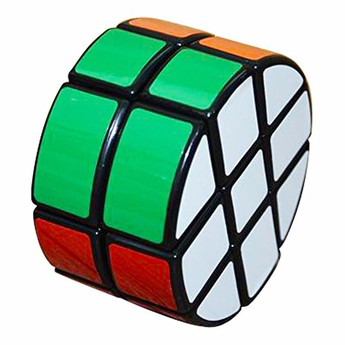 Coolzon Ronda 2x3x3 Puzzle Cube Especial Circular Juego de Puzzle PVC Adhesivo 66mm, Negro