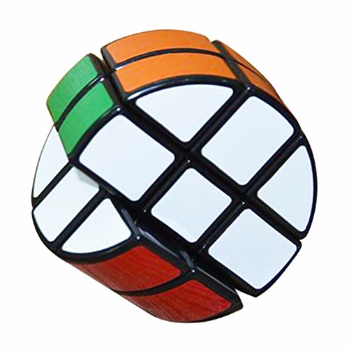 Coolzon Ronda 2x3x3 Puzzle Cube Especial Circular Juego de Puzzle PVC Adhesivo 66mm, Negro