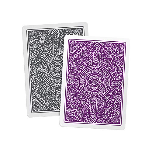 Copag - Juego de Cartas de póquer (plástico, tamaño Grande), Color Morado y Gris