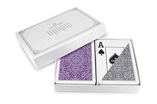 Copag - Juego de Cartas de póquer (plástico, tamaño Grande), Color Morado y Gris