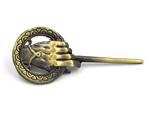CosplayStudio Pin con la mano del rey, broche para fans de GoT, color dorado envejecido