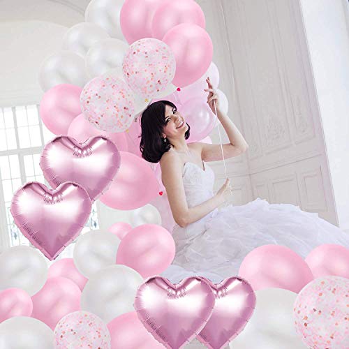 CozofLuv 52 globos rosados para cumpleaños, bodas, baby shower, decoración de negocios