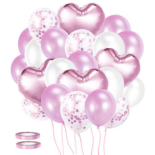 CozofLuv 52 globos rosados para cumpleaños, bodas, baby shower, decoración de negocios