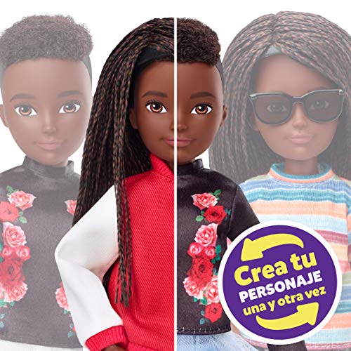 Creatable World Figura Unisex, muñeco articulado, pelucas con rizos y trenzas y accesorios (Mattel GGG55) , color/modelo surtido