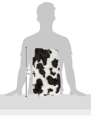 CRS Fur Fabrics Material de la Tela de la Piel sintética de la diversión, acrílico, Vaca Negra, 1Mtr - 150cm x 100cm