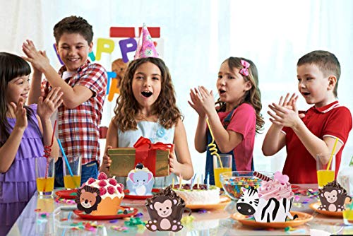 Cupcake Topper de Tarta Magdalenas Decoración y Doble Cara Cupcake Wrappers para Niños Infantiles Fiestas de Cumpleaños Decoración Suministros 36 Piezas