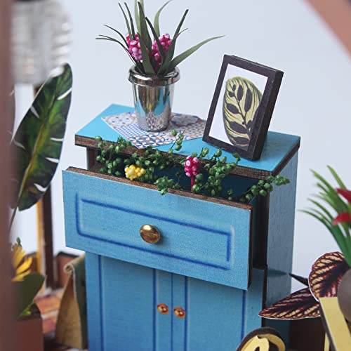 Cuteefun Kit de Casa en Miniatura de Bricolaje para Adultos para Construir, Modelo de Casa de Manualidades con Muebles y Herramientas, Haz tu Propio Regalo, Casa de Flores Estrelladas