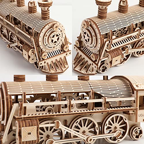 Cuteefun Maquetas de Madera para Construir Adultos, Kit de Modelo de Tren de Locomotora de Vapor de Madera 3D Mecánico para Montar, Puzzle 3D Madera Construcciones, Idea de Regalo Creativa