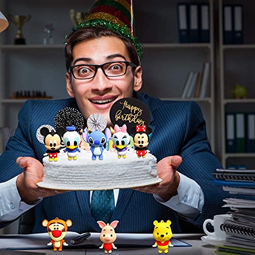 CYSJ 8 Piezas Juego de Minifiguras de Mickey Suministros para Fiesta de cumpleaños Figuras para Cupcakes decoración para Tartas Suministros para decoración de Tartas
