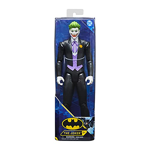 dc comics Batman - Figura de acción The Joker de 12 Pulgadas (Traje Negro), Juguetes para niños de 3 años en adelante