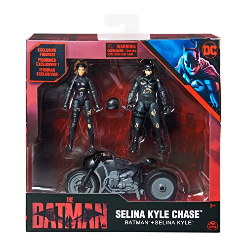 dc comics MOV VehiclewFigs WLMX Juego de 10 cm con Figuras de acción Selina Kyle Bike, Incluye Accesorios para la película de Batman (Spin Master 6060832)