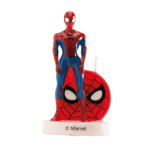 Dekora - Vela de Cumpleaños 3D de Spiderman para Tartas Infantiles - 9 cm