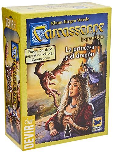 Devir BGCARPLUS3 Carcasonne Plus, Juego básico + 11 expansiones, Edad recomandada 7 años y más + La Princesa y El Dragón, Juego de Mesa (Bgcarpri)