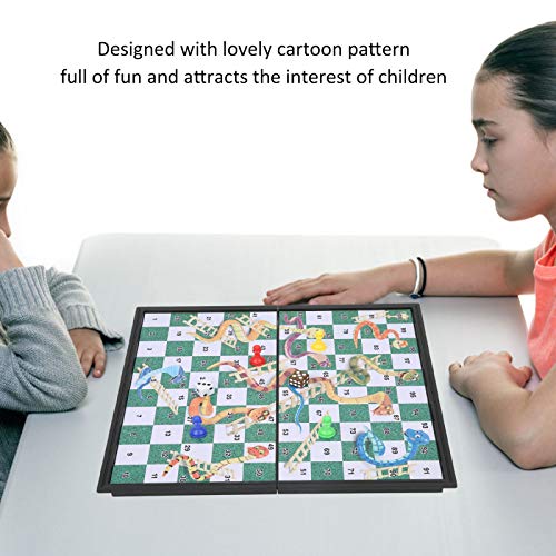 Dilwe Juego de ajedrez Plegable, Juego de Tablero de ajedrez con Escalera magnética, Juguetes educativos interactivos para niños, Regalos para niños y Adultos