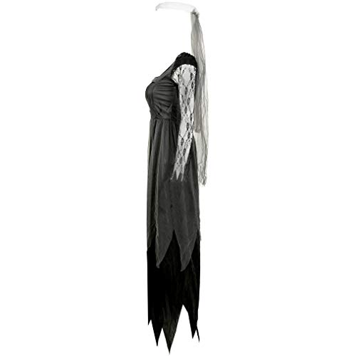 Disfraces de mujer de Halloween Black Bat Fallen Angel Devil Vampire Witch Dress Accesorios de Cosplay para adultos