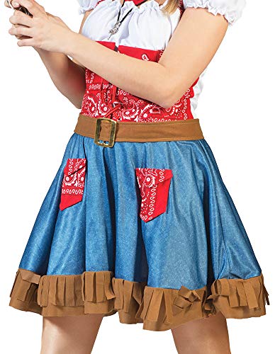 Disfraz de Cowgirl Arizona para mujer, vestido de vaquero salvaje del oeste, vestido de vaquero para carnaval, fiesta temática multicolor 38-40
