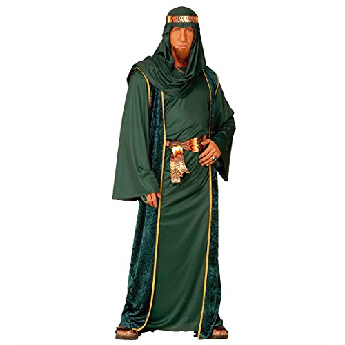 Disfraz de jeque árabe, verde L (52), disfraz de árabe oriental para hombre, disfraz oriental de sultán, para carnaval, 1001 noche