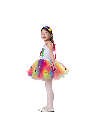 Disfraz de vestir de lollipop de América - Candyland Tutu Dress Up para niñas - Disfraz de dulces de Halloween para niños