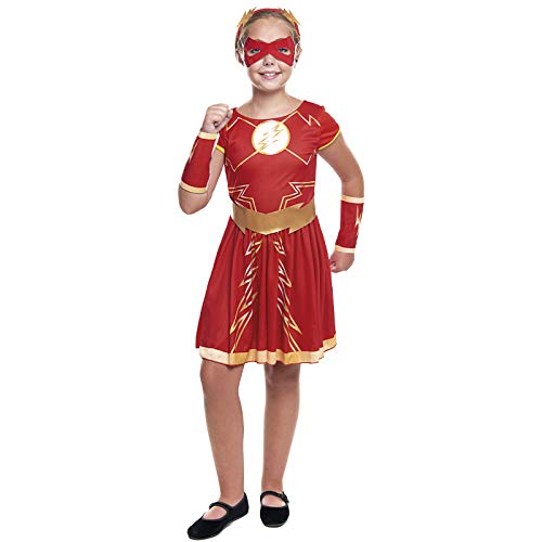 Disfraz Superheroína Fugaz Girl Niña【Tallas Infantiles de 3 a 12 años】[Talla 3-4 años] | Disfraces Niñas Superhéroes Carnaval Halloween Regalos Niños Cosplay Cómics
