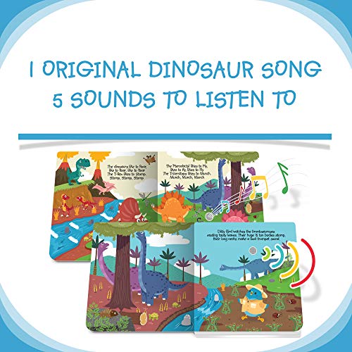 DITTY BIRD Dinosaur Songs: Mi primer libro de sonido interactivo con 6 botones para descubrir dinosaurios en inglés. ¡Juguete educativo electrónico para niños a partir de 1 año!