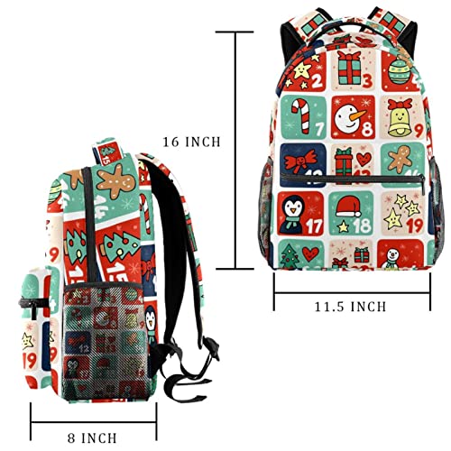 Divertido pingüino colorido mochila de Navidad para adolescentes niñas niños, mochila de viaje para mujeres, Multicolor 09,