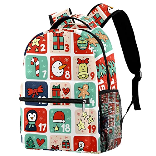 Divertido pingüino colorido mochila de Navidad para adolescentes niñas niños, mochila de viaje para mujeres, Multicolor 09,