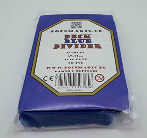 docsmagic.de 25 Trading Card Deck Divider Blue - Divisores Azul - MTG PKM YGO
