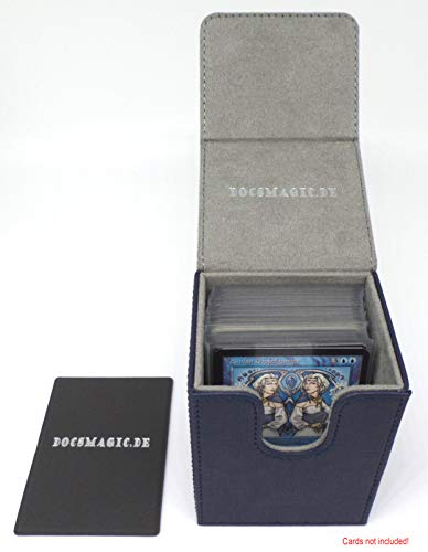 docsmagic.de Premium Magnetic Tray Long Box Dark Blue Small + 2 Flip Boxes - Azul Oscuro