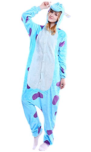 Dolamen Adulto Unisexo Onesies Kigurumi Pijamas, Mujer Hombres Traje Disfraz Animal Pyjamas, Ropa de Dormir Halloween Cosplay Navidad Animales de Vestuario (Medium (61"-65"),)