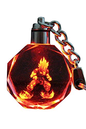 Dragonball Z Son Goku Super Saiyajin Cristal Cambio de color Cosplay Llavero Llavero LED