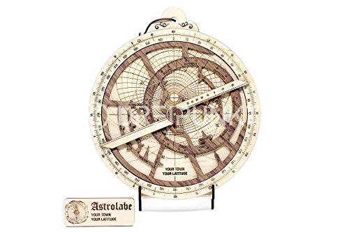 Dreipunkt Verlag Maqueta de astrolabio Deluxe Edition: maqueta de madera noble de astrolabio