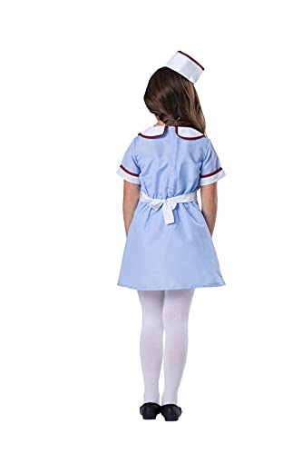 Dress Up America Traje de camarera del restaurante para los niños - de 1950 determinado de la muchacha del traje - azul Carhop camarera de vestir para niñas