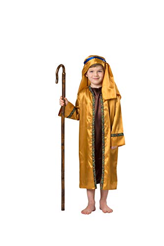 Dress Up America Traje de pastor para Niños - Bíblica Conjunto de vestuario para los muchachos - Brown y oro pastores de vestir para niños