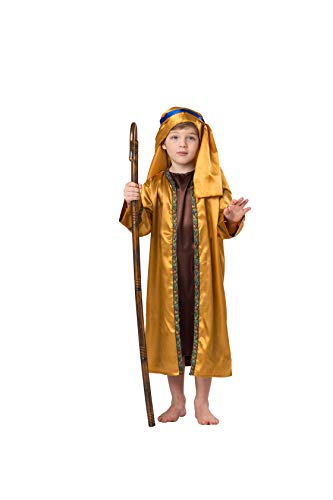 Dress Up America Traje de pastor para Niños - Bíblica Conjunto de vestuario para los muchachos - Brown y oro pastores de vestir para niños