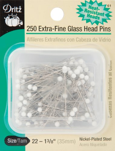 Dritz Extra-Fine Glass Head Pins-Size 22 250/Pkg