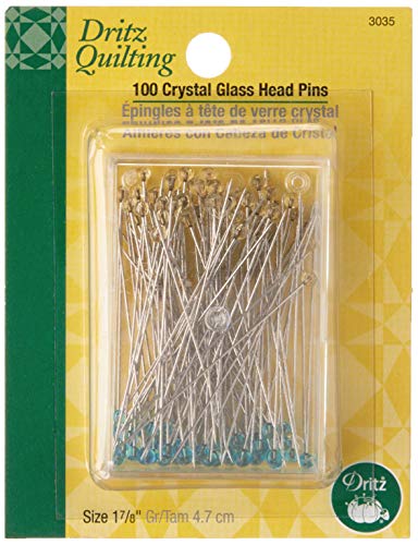 Dritz Quilting Crystal Glass Head Pins-1-7/8 100/Pkg