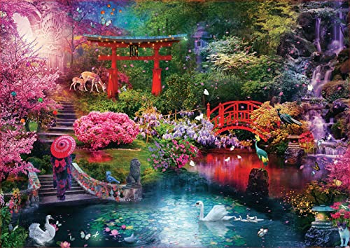 Educa - Jardín Japonés | Adéntrate en este precioso jardín con 3.000 piezas | Medida aproximada: 120 x 85 cm | Incluye servicio de pieza perdida hasta agotar existencias | A partir de 14 años (19282)