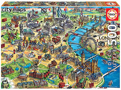 Educa - Mapa de Londres Puzzle, 500 Piezas, Multicolor (18451)